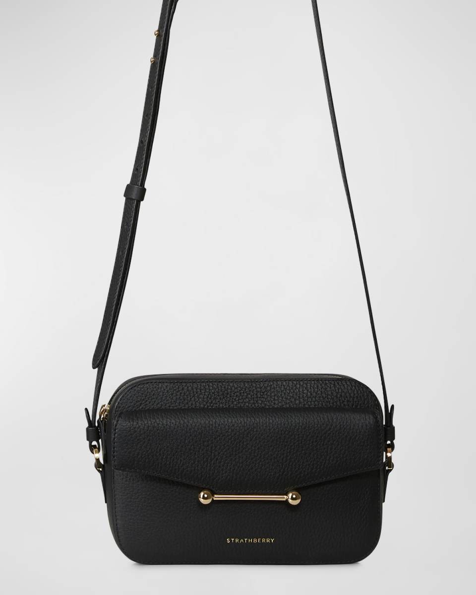 Mosaic Zip Leather Camera Crossbody Bag